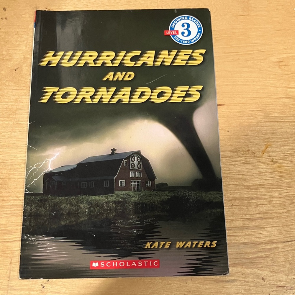 Scholastic Hurricanes and Tornadoes Book - Black and Yellow Cover